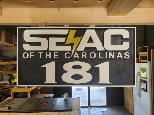 Weather Proof Two Tone Two Sided Sign 24"x12"x1/2" - Image 3 -visual description