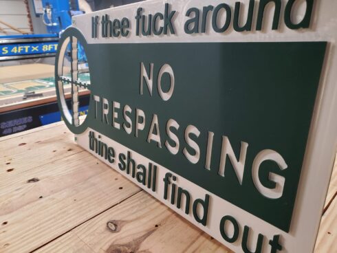 FAFO No Trespassing Sign -visual description