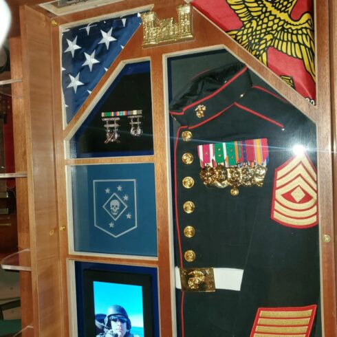 Formal USMC Uniform Shadow Box -visual description
