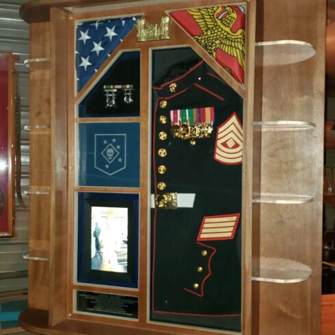 Formal USMC Uniform Shadow Box -visual description