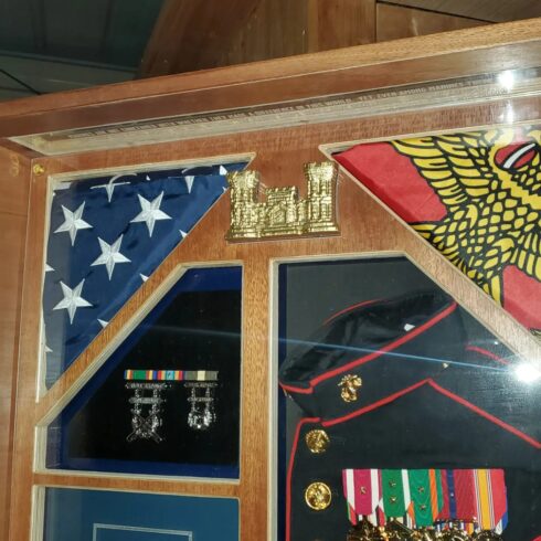 Formal USMC Uniform Shadow Box -visual description
