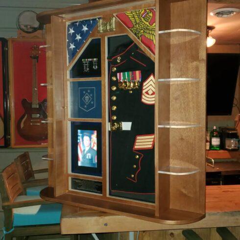 Formal USMC Uniform Shadow Box -visual description