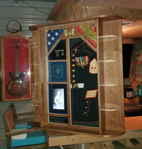 Formal USMC Uniform Shadow Box -visual description