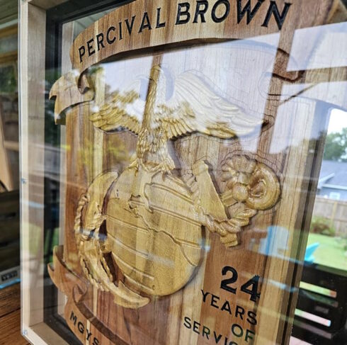 Shadow Box Plaque -visual description
