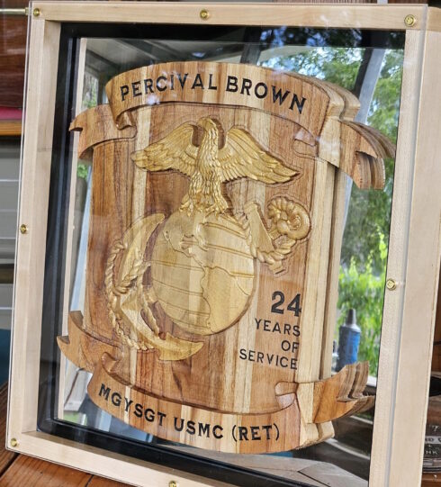 Shadow Box Plaque -visual description
