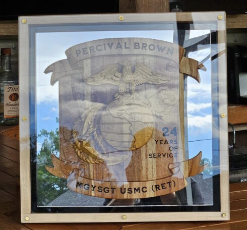 Shadow Box Plaque -visual description