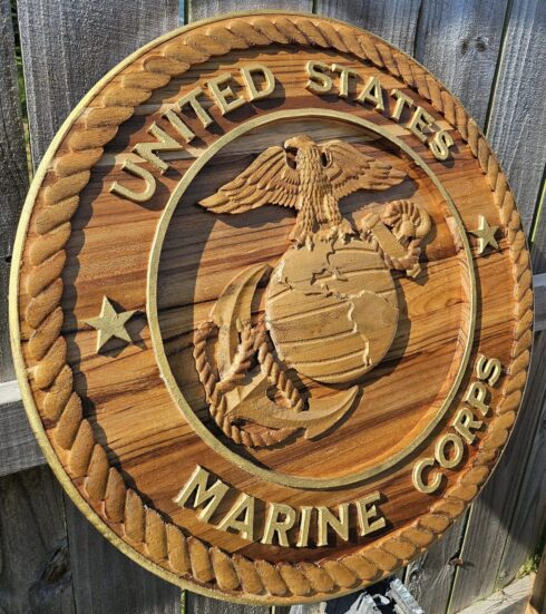 USMC EGA Carved 5 -visual description