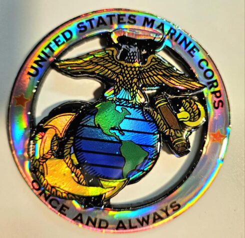EGA Once and Always Badge -visual description