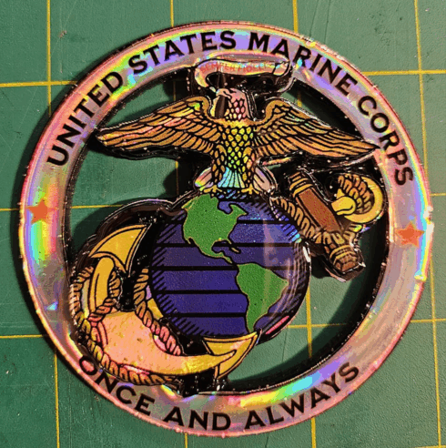 EGA Once and Always Badge -visual description