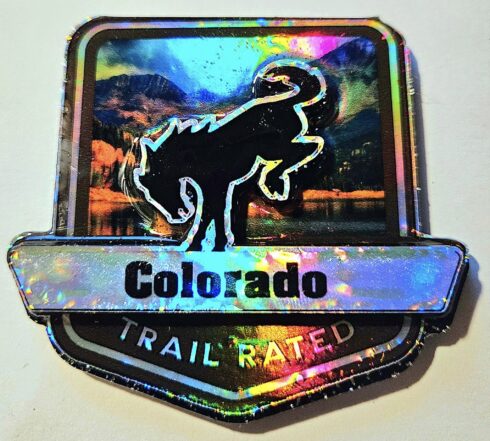 Colorado Trail Rated Bronco Medallion -visual description