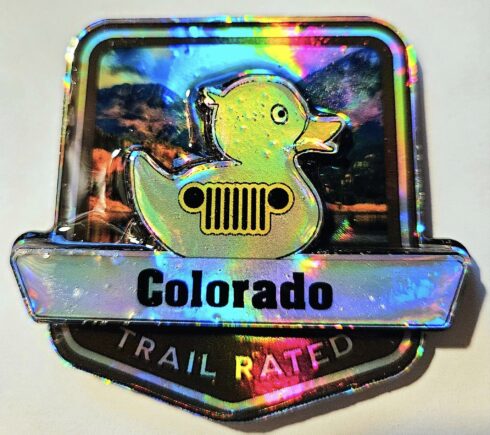 Colorado-Jeep/Duck Trail Rated Medallion -visual description
