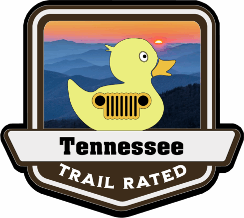 Tennessee Trail Rated Jeep/Duck Medallion -visual description