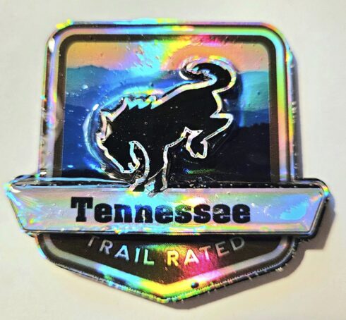 Tennessee Trail Rated Bronco Medallion/Badge -visual description