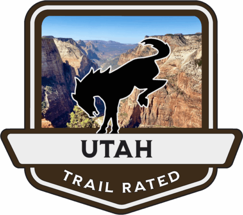 Utah Trail Rated Bronco Medallion -visual description