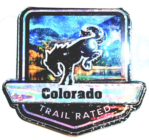 Colorado Trail Rated Bronco Medallion/Badge -visual description