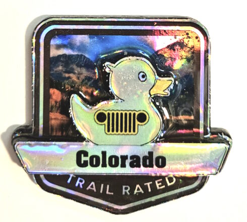 Colorado Trail Rated Jeep Medallion/Badge -visual description