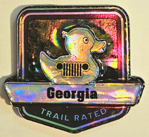 Georgia Trail Rated Jeep Medallion/Badge -visual description