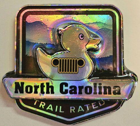 North Carolina Trail Rated Jeep Medallion/Badge -visual description