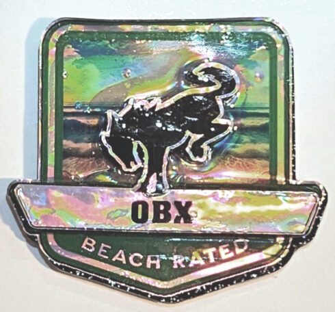 Outer Banks (OBX) Beach Rated Bronco Medallion/Badge -visual description