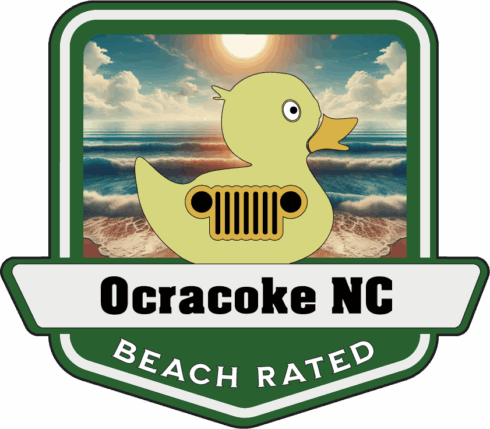 Ocracoke Beach Rated Jeep/Duck Medallion