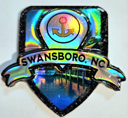 Swansboro NC Port of Call medallion for cars -visual description