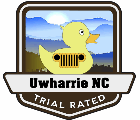 Trail Rated Jeep Duck Uwharrie NC Medallion -visual description