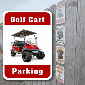 Golf Cart Parking Garden Sign