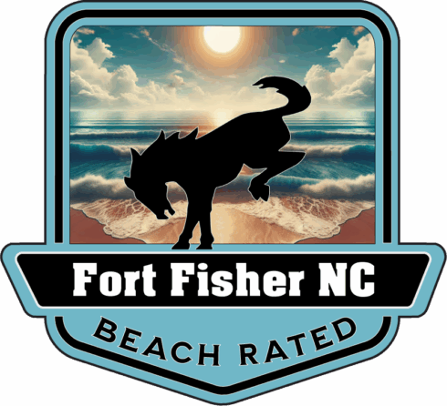 Fort Fisher Beach Rated Bronco Badge/Medallion -visual description