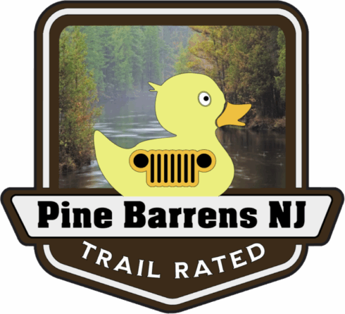 Pine Barrens NJ Trail Rated Jeep Badge/Medallion -visual description