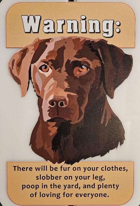 Puppy Slobbers Warning Garden Sign - Image 3 -visual description