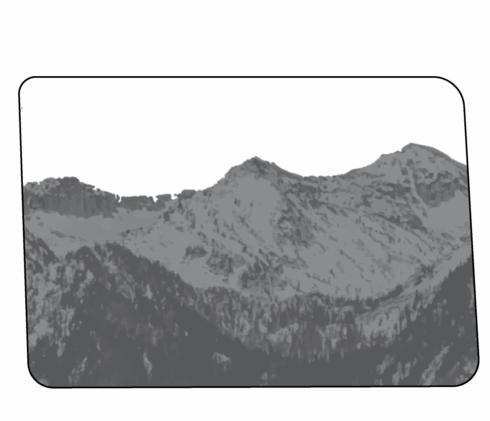 24 Jeep Driver-Side Rear Window Perf Mountain Scene