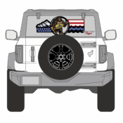 Virginia Area Broncos Window Perf Mountains to Sea Stars and Bars