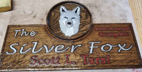 Carved Wood Sign