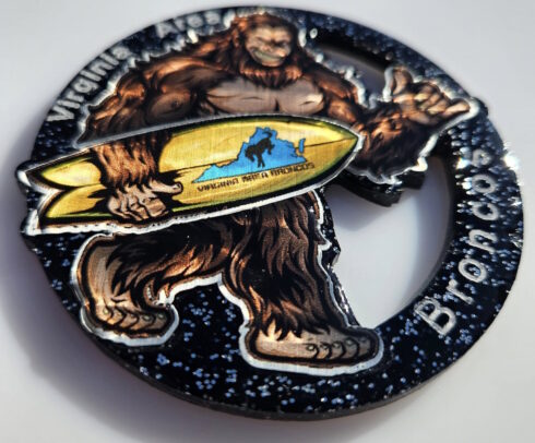 Virginia Area Broncos Medallion -visual description