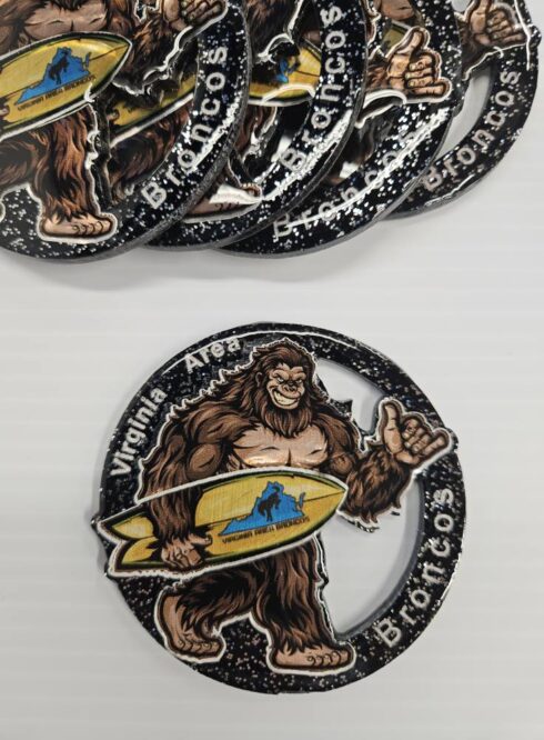 Virginia Area Broncos Medallion -visual description