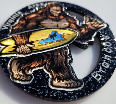 Virginia Area Broncos Medallion -visual description