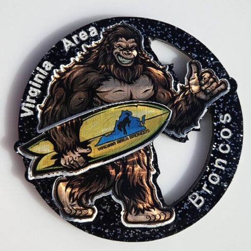 Virginia Area Broncos Medallion -visual description