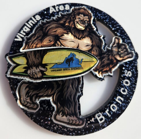 Virginia Area Broncos Medallion -visual description