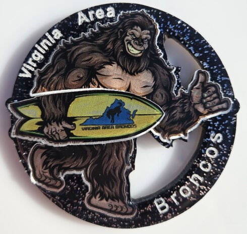 Virginia Area Broncos Medallion -visual description