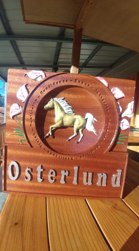 Carved Wood Sign