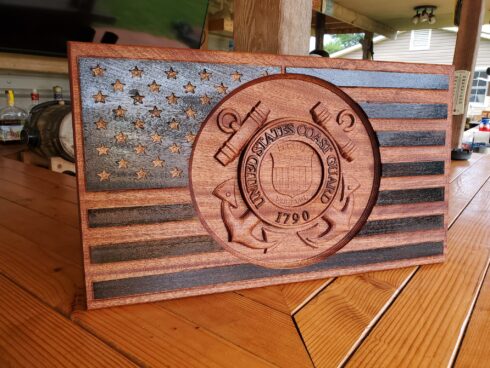 Carved Wood Sign Coast Guard