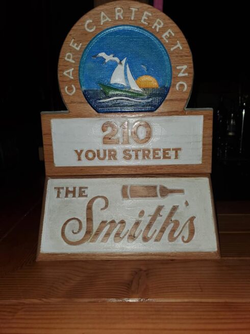 Carved Wood Sign
