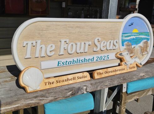Carved Signs for Homes and Rentals -visual description