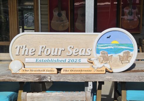 Carved Signs for Homes and Rentals -visual description