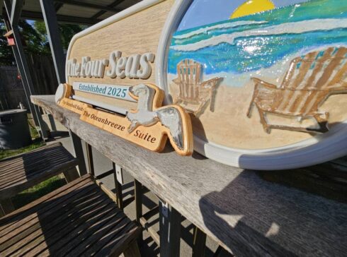 Carved Signs for Homes and Rentals -visual description
