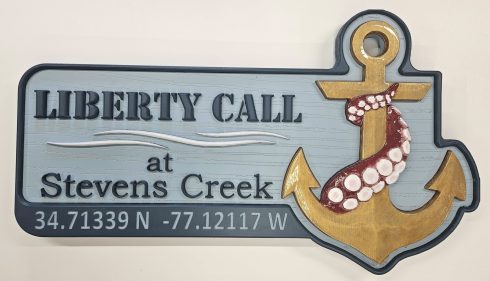 Carved Sign -visual description