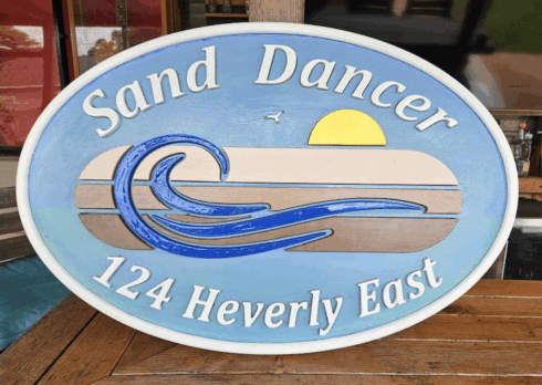 Carved Signs for Homes and Rentals -visual description