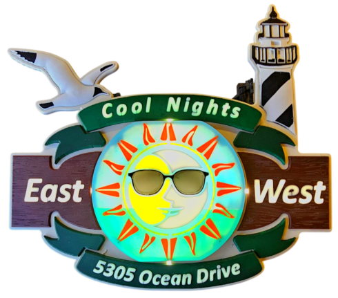 carved and backlit sign