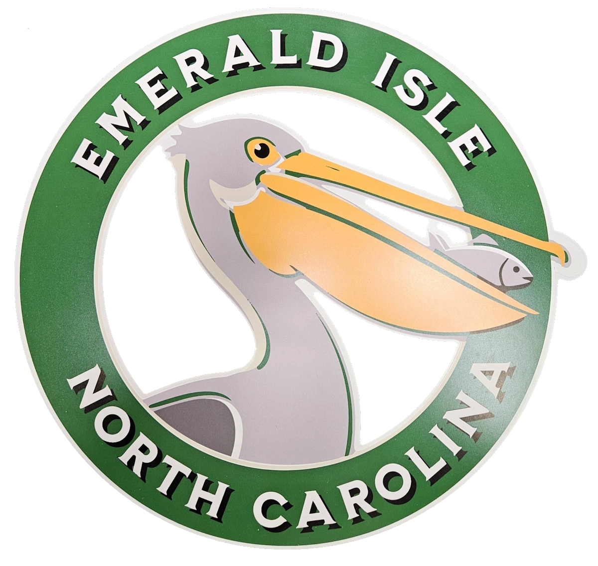 Peli, our Emerald Isle emissary! This is on a 15 inch round(ish) die cut slab of maxmetal with a decal laminated to it- die cut. -visual description